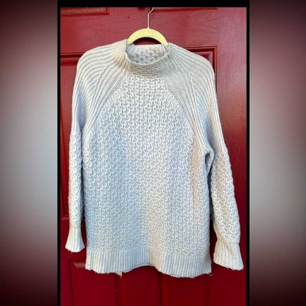 Anthropologie L lilac funnel neck alpaca soft sweater cabincore cozy